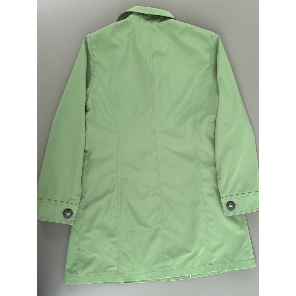Esprit Outerwear Spring Green Button Front Trench Rain Coat Size M - Picture 3 of 6